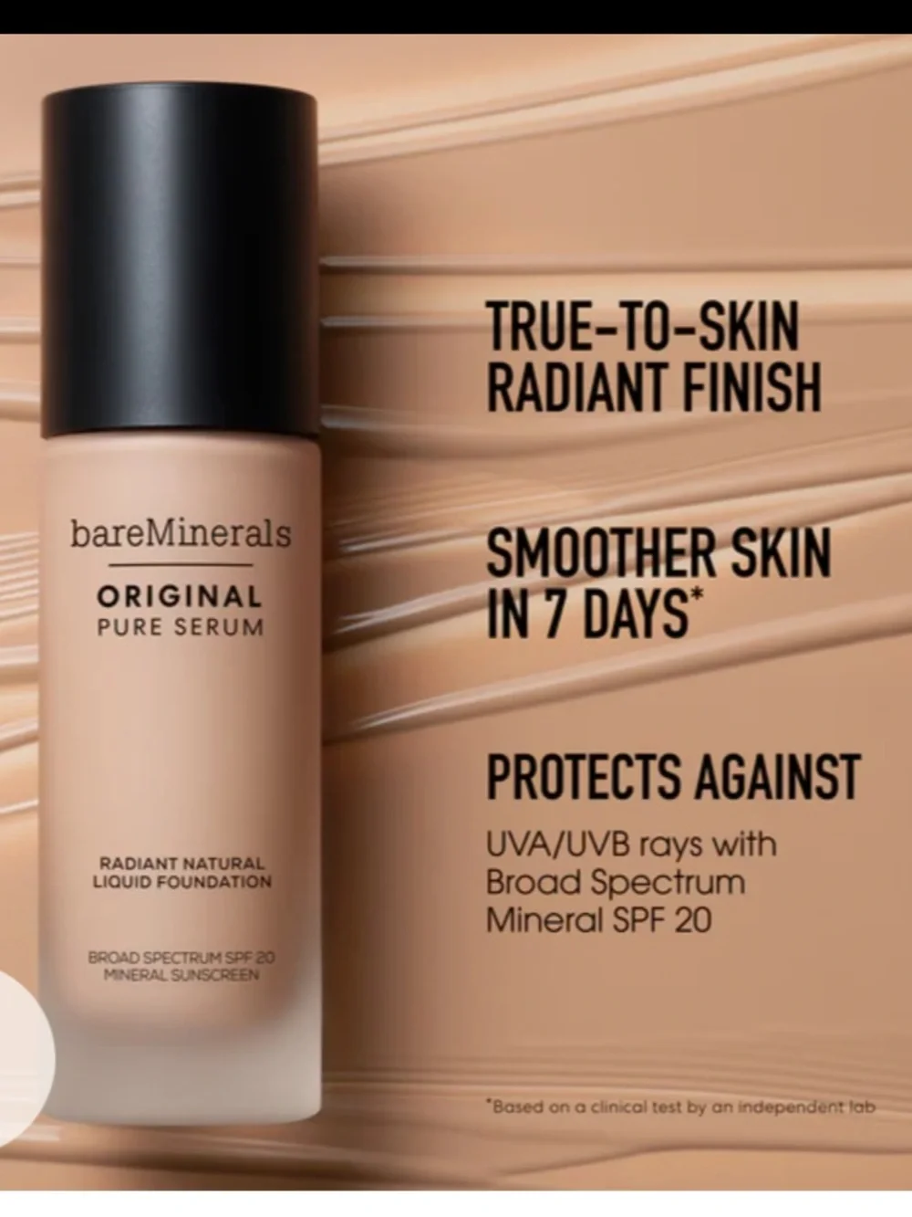 Bare Minerals Original Pure Serum Radiant Liquid Foundation Light Neutral 2.5
